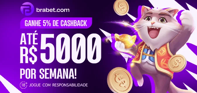 Banner da Brabet: ganhe 5% de cashback, até R$ 5000 por semana